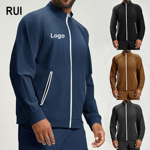 Veste de sport décontractée à col montant et fermeture éclair, respirante et légère, pour homme, taille plus, avec logo personnalisé RUIQUWIN - Product Image 1