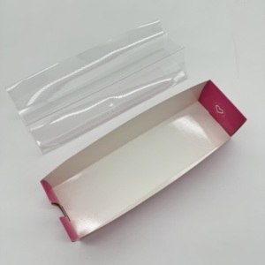 Couvercle de plateau à gaufres en carton imprimé avec logo personnalisé pour biscuits, boulangerie, gaufres, emballage avec couvercle, bac à papier pour sucette glacée - Product Image 2