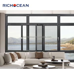 RichOcean Ban Công Mỏng Nhôm Đôi Kính Cửa Sổ Trượt Với Cống Lỗ Nhiệt Phá Sùng Trượt Nhà Cửa Sổ - Product Image 4