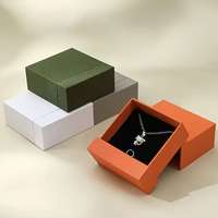 Caja de Joyería de Lujo con Logotipo Personalizado, Caja Cuadrada Ecológica de Papel Rígido para Collares, Anillos y Pendientes, Caja de Regalo Deslizante de Cartón