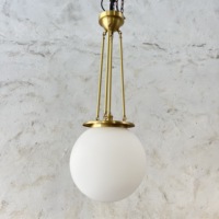 Classique 12 ''14'' Boule De Verre Vintage En Laiton Poli Laqué Mat Suspension pour Îlot De Cuisine Salle À Manger Éclairage Déco