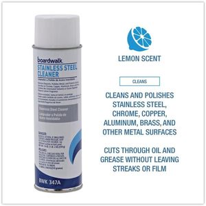 Nettoyant et lustrant pour acier inoxydable Boardwalk - Cire et produits de polissage de qualité supérieure pour une finition éclatante - Product Image 2