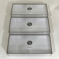 Boîte cadeau en acrylique transparente avec bordure argentée, logo imprimé personnalisé, emballage transparent pour présentation de cadeaux, vente en gros