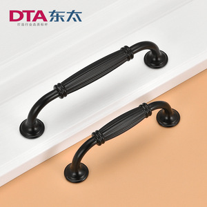 Dta Furniture Handle Bar Black Aluminum Alloy Cabinet Wardrobe Door Pull Traditional Style Durable - Product Image 1