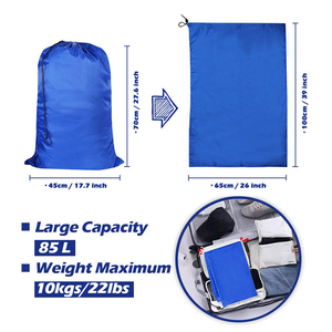 Wholesale Custom Color Printed Reusable Nylon Portable Travel Hotel Large Clothes Storage Drawstring Wash <b>Bag</b> Laundry <b>Bags</b> - Product Image 4