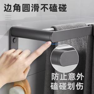 Toallero de pared Yao Peng con 4 barras y estante de almacenamiento de 2 niveles, organizador de baño - Product Image 3