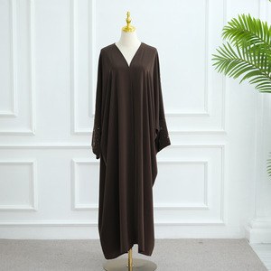 Dubai Luxury Breathable Turkish Beaded Abaya Butterfly Sleeve Muslim <b>Robes</b> for Women All Seasons - Product Image 5