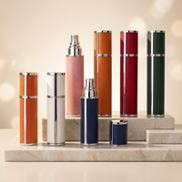 Vente en gros d'atomiseurs de parfum rechargeables en cuir de 5 ml, mini vaporisateur de voyage portable, flacon de parfum à fine brume de 10 ml, emballage de parfum