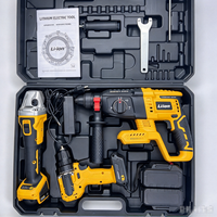 Ensemble d'outils électriques sans fil 21V, perceuse à batterie au lithium sans balais, kit avec clé électrique, meuleuse d'angle, coffret rigide, OEM ODM