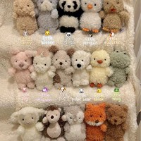 Boneka Hewan Berbulu Keriting Mainan Plush Isi Kapas Hangat & Kapas PP Ukuran 20-30cm Hadiah Ulang Tahun Anak Uniseks