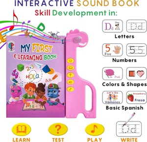 Livre sonore d'apprentissage ABC, livre interactif avec <span class=keywords><strong>alphabet</strong></span> anglais et <span class=keywords><strong>espagnol</strong></span>, comptage, musique et activités de traçage - Product Image 5