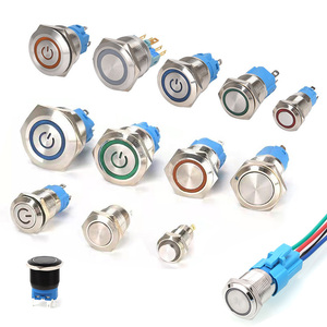 Hot Selling 12/16mm Waterproof LED <b>Light</b> Momentary Latching Power <b>Switch</b> Metal Push Button <b>Switch</b> for Mechanical Equipment - Product Image 4