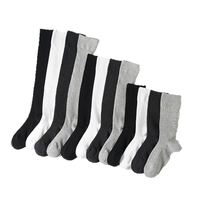 Chaussettes respirantes en coton noir et blanc pour le printemps et l'été, douces, anti-humidité, longues, mi-mollet, hauteur genou, unisexe, vente en gros