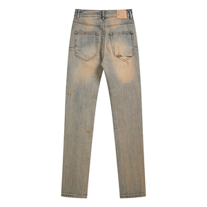  Jeans pour hommes de haute qualité, extensibles, coupe droite, vintage, déchirés, slim, <span class=keywords><strong>skinny</strong></span>, en denim de créateur - Product Image 3
