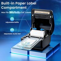 Imprimante d'étiquettes d'expédition thermiques OEM/ODM 4x6 D450BT, imprimante de codes-barres sans fil pour la logistique des plateformes e-commerce (CE/FCC)