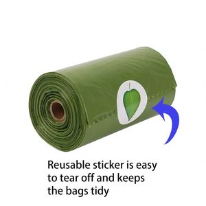 Sacs à crottes de chien biodégradables en amidon de maïs PLA PBAT avec logo personnalisé, sacs à crottes de chien portables compostables - Product Image 2