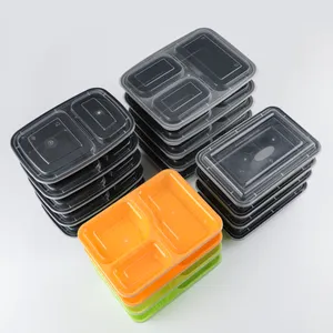 Eco Friendly Restaurant Plastic Pp Microwave Disposable Plastic Food Container Meal Prep Hot Food Takeaway Box Packaging