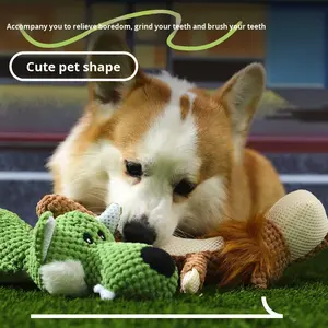 Golden Sea Resistente al desgaste Ecológico Squeaky Pollo Sabor Lindo Animal Masticar Juguete Perros Hecho Felpa sostenible PP Algodón Maíz - Product Image 2