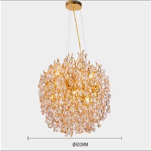 New Style <b>Ceiling</b> Pendant <b>Light</b> Luxurious Crystal Beads Raindrop Gold Chandelier <b>for</b> <b>Living</b> <b>Room</b> - Product Image 3