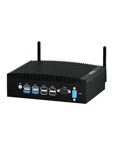 Fanless Dual Lan i5 8260U Quad Core Thin Client Factory Micro Computer Low Power 8 USB Industrial Mini Pc