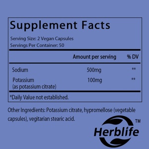 Cápsulas de Electrolitos OEM/ODM, Gran Venta, para Dietas Altas en Sodio (500 mg de Sodio - 100 mg de Potasio), Sin Sabor - Product Image 2