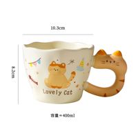 Tazas de Café de Cerámica Creativas de Lujo al por Mayor, con Diseño 3D de Gato, Logotipo Personalizado, Regalo Escolar, Caja de Color, Cuchara Incluida