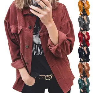 Fuyu RTS – pardessus Vintage en velours côtelé pour femme, vêtement d'hiver de haute qualité, avec poche, collection automne 2022