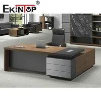 Ekintop china manufacturer office table Wooden L Shape Ceo Office Executive Desk