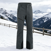 Pantalon de ski et de randonnée softshell imperméable 10 000 mm, tissu sans fluor, respirant, coupe-vent, coutures entièrement thermosoudées, doublure polaire