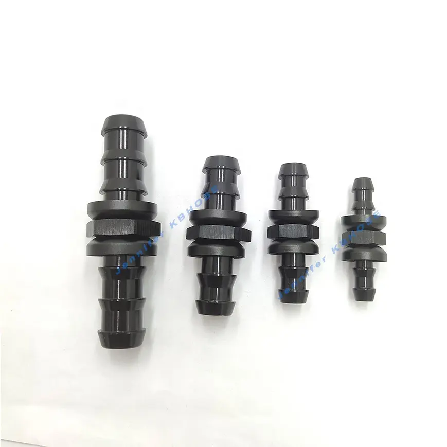 AN4 AN6 AN8 AN10 AN12 Anodized Black aluminum alloy swivel push on push lock reducing barb joiners AN hose end fittings