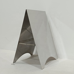 Factory Custom Mirrored Stainless Steel A-Frame Sidewalk Sign Outdoor Street Sandwich <b>Boards</b> Shop Sign - Product Image 2