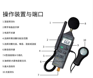 Medidor ambiental multifunción 4 en 1 personalizable OEM Medidor de temperatura y humedad de luz de sonido para instrumentos de prueba - Product Image 4