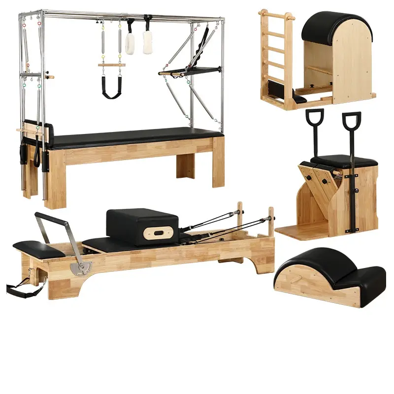 Wooden Gym Fitness 5-in-1 Yoga Body Balanced Pilates Reformer Machine Equipment Set Pilates Bed