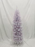 Sapin de Noël artificiel floqué violet, branches mixtes en PE et PVC, structure articulée, support métallique, pour décoration intérieure des fêtes