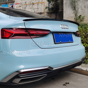 สปอยเลอร์หลังคาท้ายรถยนต์ สำหรับ Audi A5 B9 S5 Sline RS5 Sportback 4 ประตู ปี 2017 ถึง 2020 รุ่น Highkick Wing Lip สีดำเงา คาร์บอนไฟเบอร์ - Product Image 5