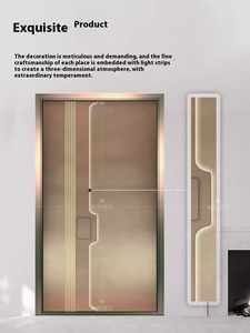 La <span class=keywords><strong>rencontre</strong></span> de la porte en cuivre minimaliste à la main en métal forgeage ciseau processus Villa ménage porte d'entrée antivol - Product Image 6