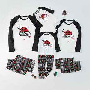 क्रिसमस की महिला परिवार के घर सूट लौगवेर बच्चों की कपास की नरम लंबी आस्तीन के लिए तैयार है - Product Image 2