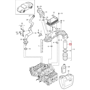 Filtro de aceite de motor de buena calidad 0PB115466A 9A110722400 0PB115499A para PORSCHE BOXSTER/<span class=keywords><strong>SPYDER</strong></span>/718 CAYMAN 4.0L - Product Image 2