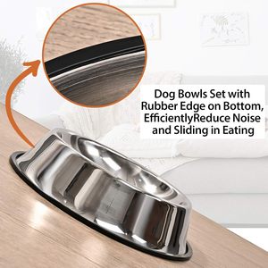 Top vendeur bols pour chiens de compagnie en acier inoxydable personnalisés bol d'eau Base en caoutchouc antidérapante fabricant - Product Image 4