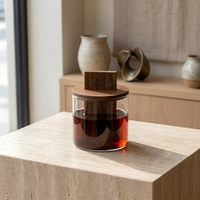 Diffuseur en verre moderne avec bloc diffuseur d'arômes en bois, bouteille vide rechargeable, vente en gros