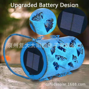 Solar Butterfly Lantern Led Metal Hanging Light Outdoor Garden Decor <b>6V</b> Mono Si Solar Cell With <b>Battery</b> Included - Product Image 3