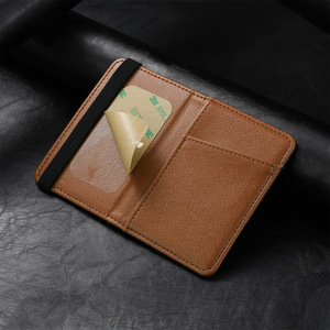 Cartera para Teléfono con Textura de Piel de Lichi, Tarjetero Autoadhesivo con Pegamento 3M para iPhone, Samsung y Teléfonos Android - Product Image 4