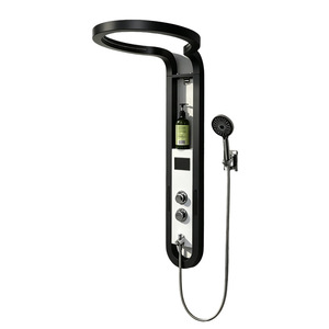 Cross <b>Border</b> All Copper Waterfall Shower Set With Digital <b>Display</b> Temperature Control Large Circular Rain Head - Product Image 4