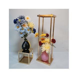 Décoration de mariage, accessoires, support de fleurs en <span class=keywords><strong>fer</strong></span> <span class=keywords><strong>forgé</strong></span>, chemin de fleurs, support de fleurs doré, centre de table rond en métal - Product Image 6
