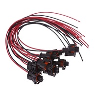 2 Pin Slot Atas Betina Injektor Bahan Bakar Otomotif Konektor Pigtail 6189-0060 untuk Toyota dengan Kawat Pigtail Mobil