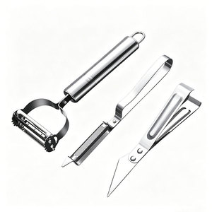 Ensemble de 3 éplucheurs en acier inoxydable, couteau à fruits multifonctionnel et trancheuse à légumes, outils de cuisine pour <span class=keywords><strong>pommes</strong></span> de terre et <span class=keywords><strong>pommes</strong></span> - Product Image 4