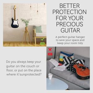 Soporte de Pared para Guitarra, Gancho para Guitarras Acústicas/Eléctricas/Bajo, <span class=keywords><strong>Metal</strong></span> Negro, Ligero y Duradero - Product Image 3