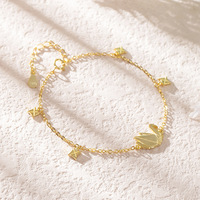 Bracelet tendance et élégant en argent sterling 925 plaqué or avec motif grue de papier, pour femme, idéal pour l'été, personnalisable