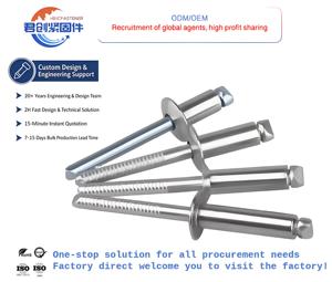 Rivets de châssis en acier inoxydable tout aluminium personnalisés Rivets aveugles à bout fermé scellés DIN à tête solide étanches en dôme en laiton - Product Image 1