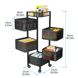 Nouvelle promotion : Chariot de rangement rotatif rond à 360 degrés pour cuisine - Product Image 2